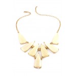 Ivory Star Burst Opalline Geometric Bib Necklace